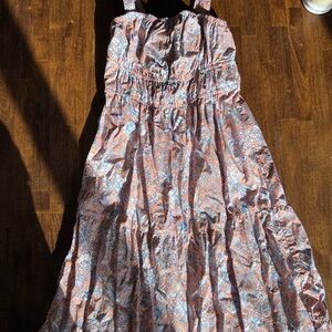 J Crew Floral Sleeveless Dress in Coral Peach, Like New